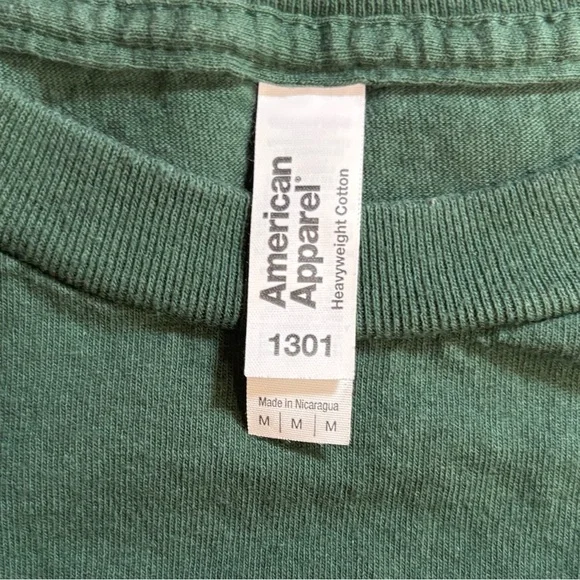 American Apparel Men’s Spartan Strong Green T Shirt Size Medium - Picture 3 of 4